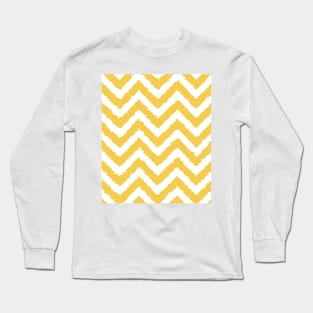 Yellow and White Distorted Chevrons Long Sleeve T-Shirt